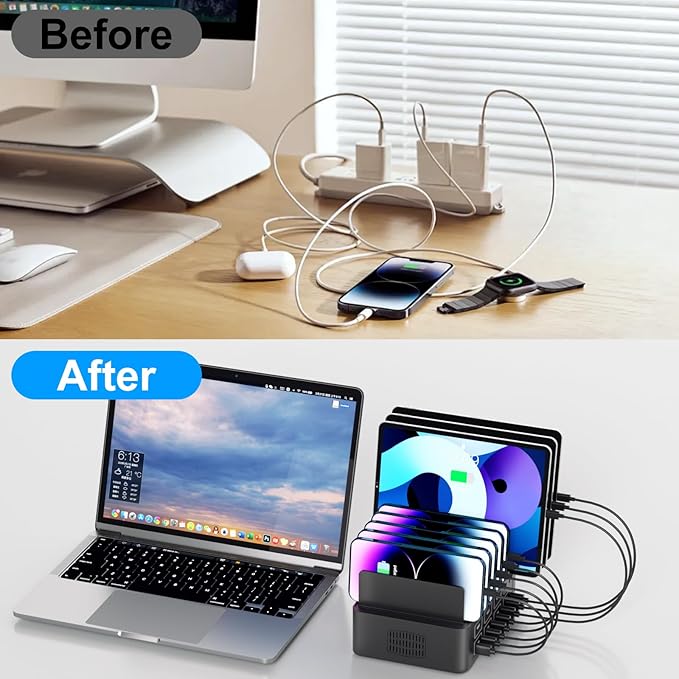 150W/35A Charging Station for Multiple Devices, 16 Port USB C Fast Charging - Image 6
