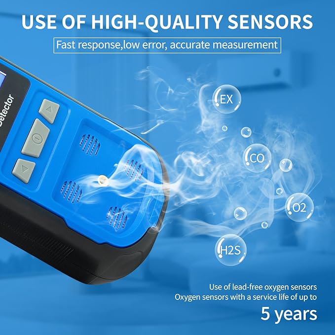 Upgraded 4 Gas Monitor Multi Gas Detector, Yfwsrecinoe Gas Leak Detector - Image 5