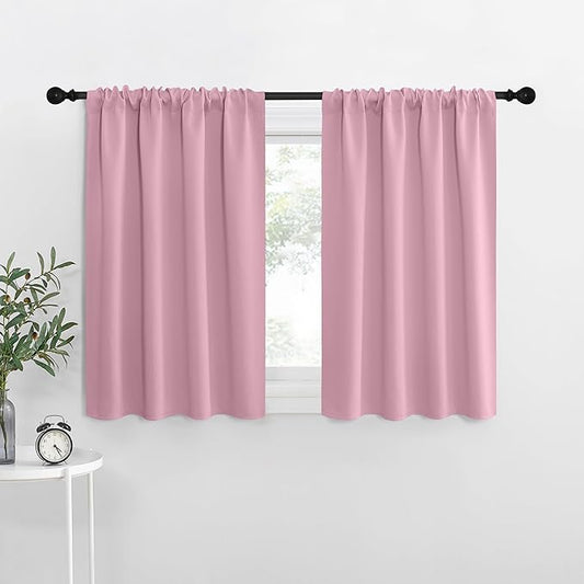 NICETOWN RV Blackout Curtains for Camper Windows, Rouge Pink, Kitchen Curtains by NICETOWN
