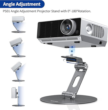 BESIGN PS01 Projector Foldable Mount Stand, Angle Adjustable Projector Stand - Image 8