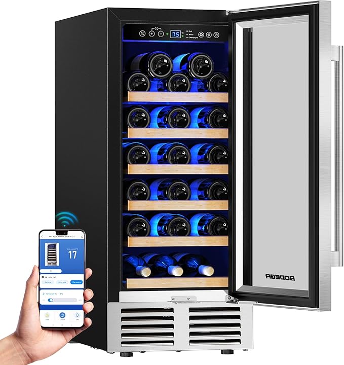 BODEGA Wine Fridge Freestanding, 15 inch Under Counter Wine Refrigerator by BODEGA