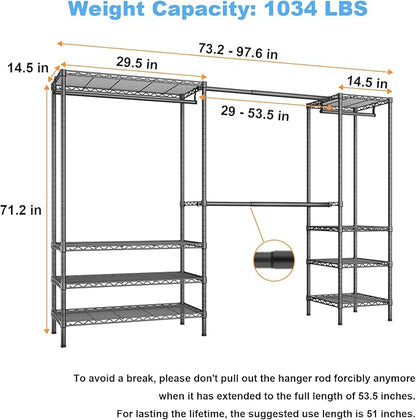 Ulif E11 Heavy-Duty Garment Rack, Metal Freestanding Clothes Rack and Closet - Image 5