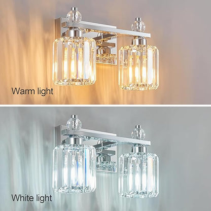FDPBY Bathroom Vanity Lights 2-Light Chrome Modern Crystal Vanity Light - Image 2
