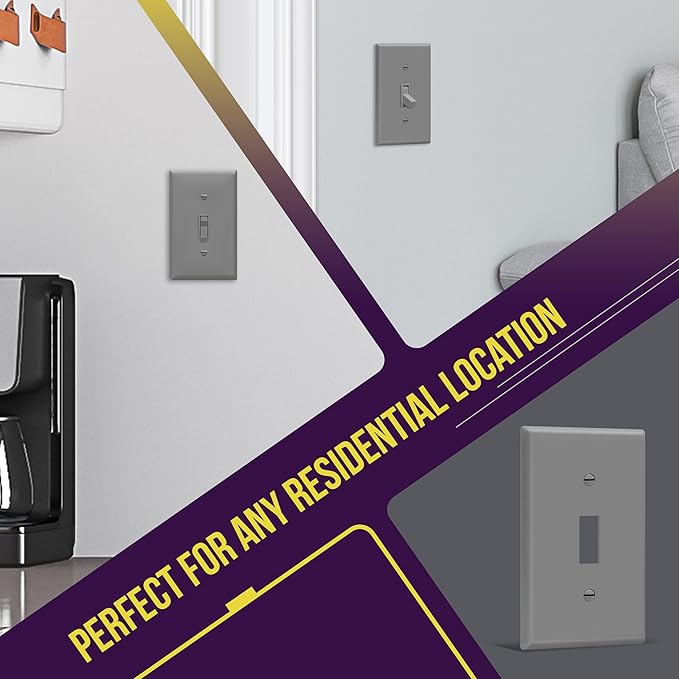 ENERLITES Toggle Light Switch Wall Plate Cover, Gloss Finish, Size 1-Gang 4.50" - Image 4