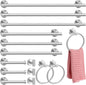 gisafai 15 pcs silver bathroom accessories hardware set, main product view