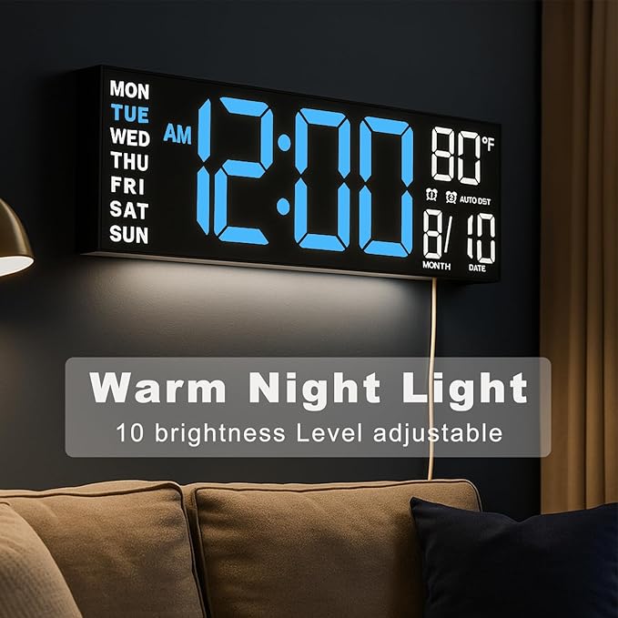 TrophyRak 16" Large Digital Wall Mount Clock, Count Down Timer, Big LED - Image 8