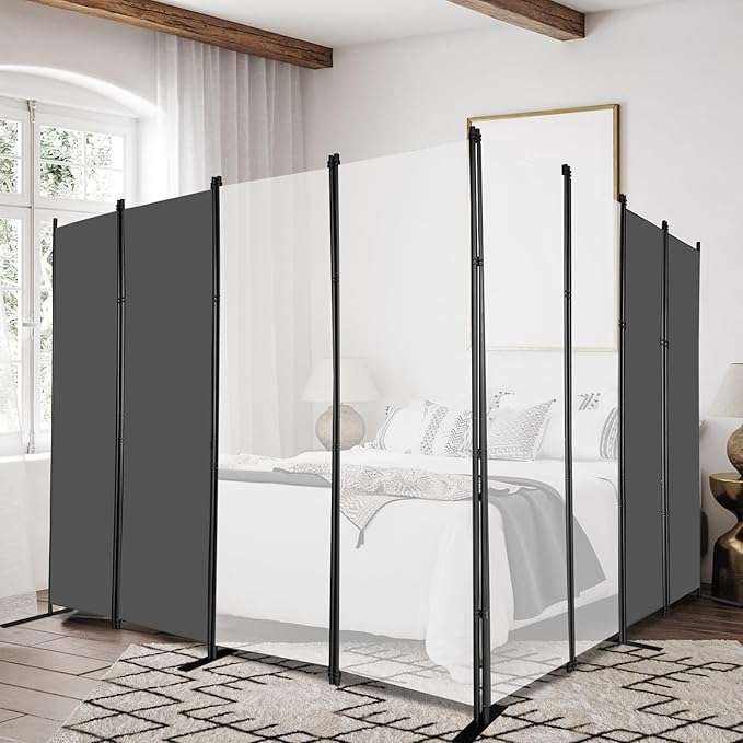 MAYOLIAH 8 Panel Room Divider 6ft Tall Freestanding Privacy Screen 160'' W - Image 6