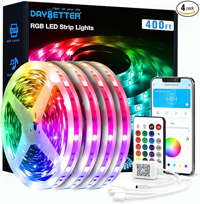 DAYBETTER LED Strip Lights 400ft, Color Changing Lights Strip by DAYBETTER