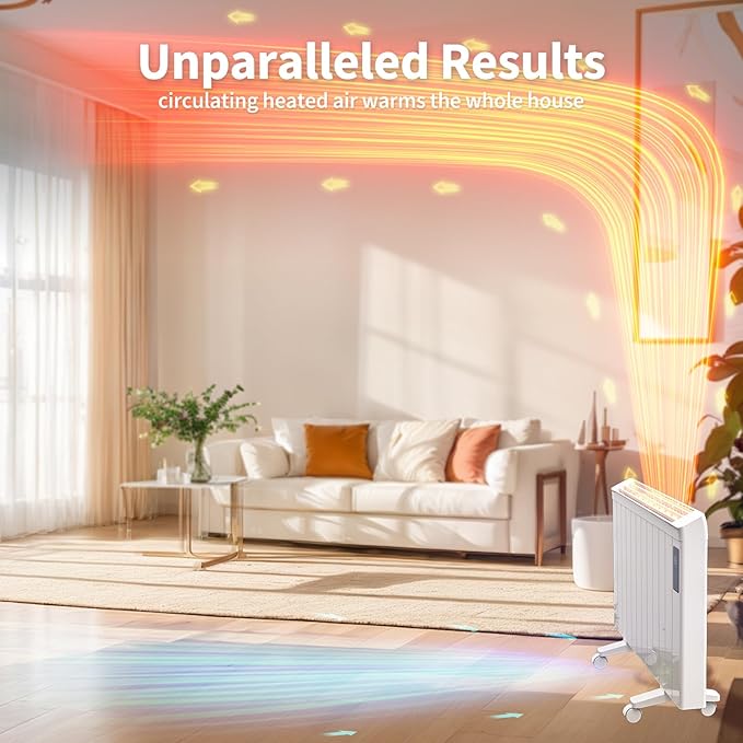 1500w Convection Panel Heater-Portable Electric Heaters, Plug-in Wall Heaters - Image 4