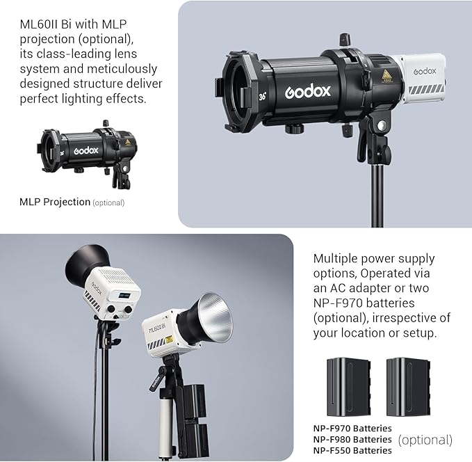 Godox ML60IIBi with Handheld Bracket, 70W Bi-Color LED Video Light, Handheld - Image 3