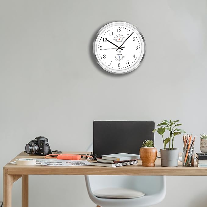 HITO 14 Inch Silent Wall Clock Battery Operated, Large Wall Clock - Image 7