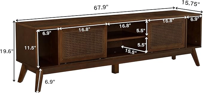 LKTART 68 Inch Mid Century Modern TV Stands - Image 2