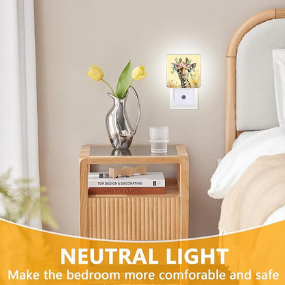 GANTINIR Giraffe Flower Night Light, Plug-into Nightlight White LED Lamp - Image 3