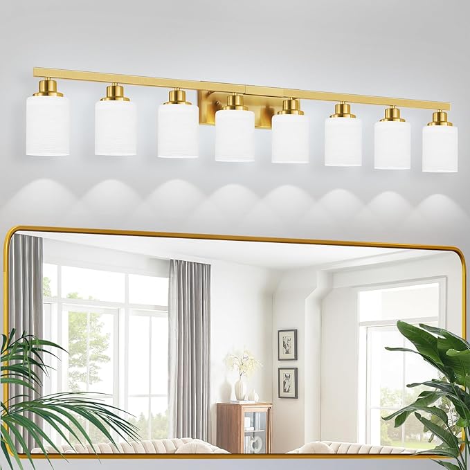 DIKAIDA 52inch Gold Bathroom Light Fixtures, Modern Bathroom Vanity Light by DIKAIDALights