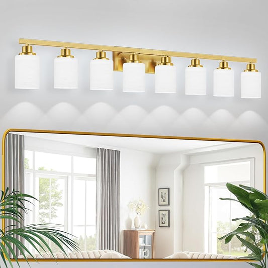 DIKAIDA 52inch Gold Bathroom Light Fixtures, Modern Bathroom Vanity Light by DIKAIDALights