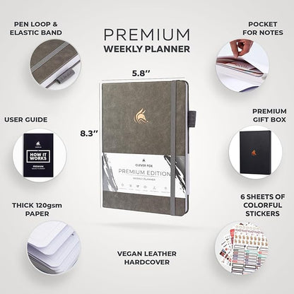 Clever Fox Planner Premium Edition – Undated Luxurious Weekly & Monthly Planner - Image 2