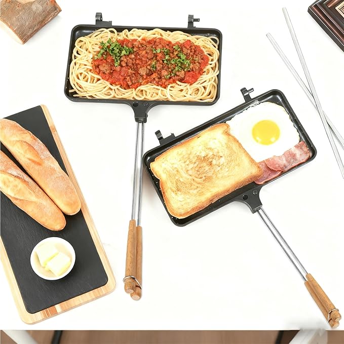 OUKENS Double Pie Irons Sandwich Maker, Campfire Cooking Equipment, Non-Stick - Image 3
