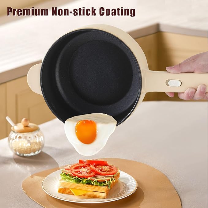 Dezin Electric Cooker, 2L Non-Stick Sauté Pan, Rapid Noodles Cooker, Mini Pot - Image 6
