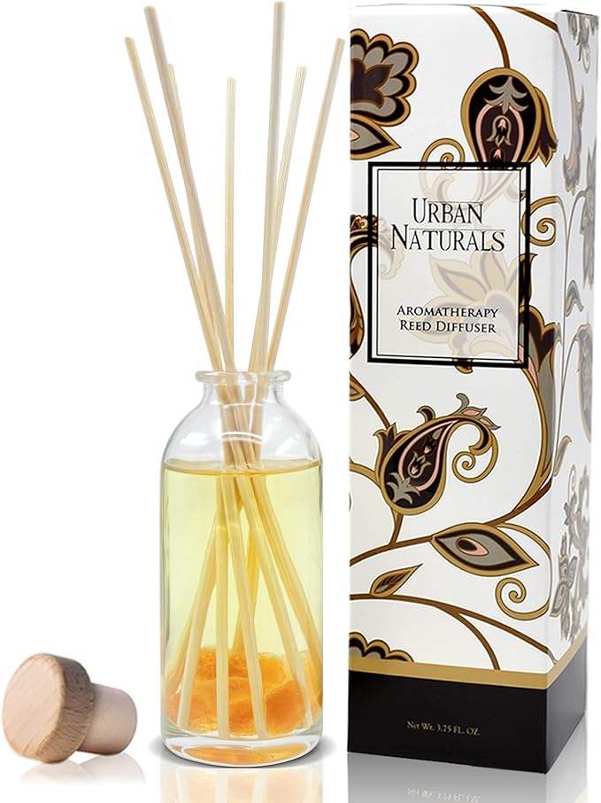 Urban Naturals Sensual Amber Blossoms Reed Diffuser Set | Made by UrbanNaturals