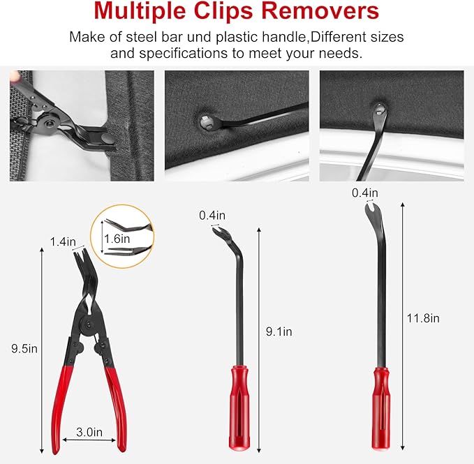 Trim Removal Tool Kit 330Pcs Car Removal Tool Kit Pry Tool Set Auto Clip Pliers - Image 3