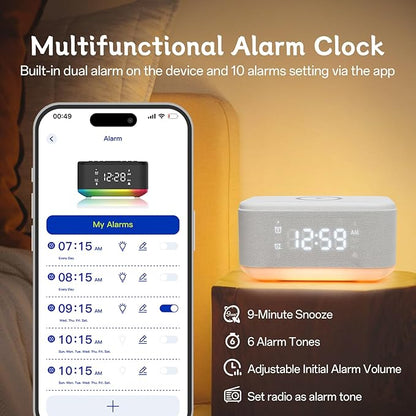 Bluetooth Alarm Clock Radio Bedroom, Digital Dual Alarm Clock Bedroom - Image 3