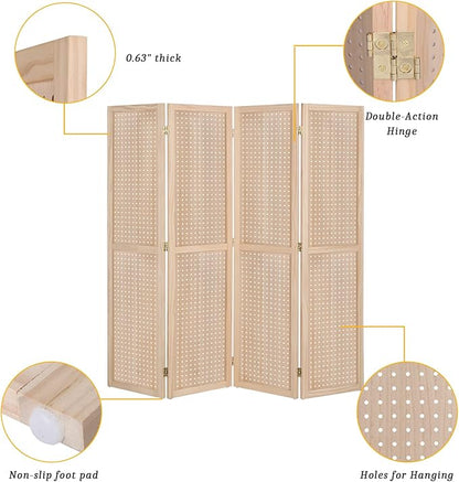 Bonnlo 4 Panel Pegboard Freestanding, 5 FT Portable Display Board Organizer - Image 4