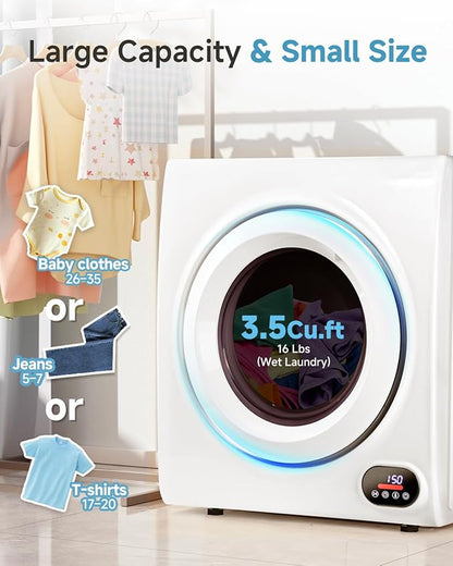 3.5 Cu.Ft Portable Clothes Dryer - 1500W Clothes Dryer - Image 3