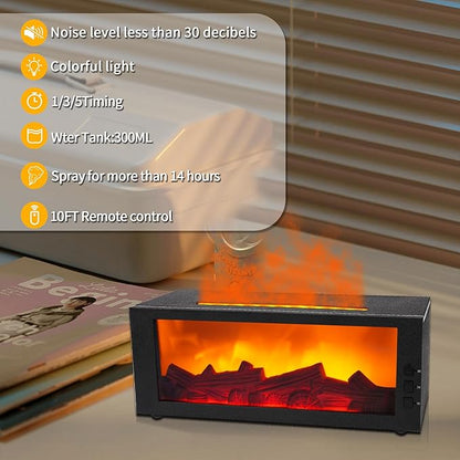 BOHOFAM Fireplace Essential Oil Aroma Diffuser, Flame Air Humidifiers 300ML - Image 4