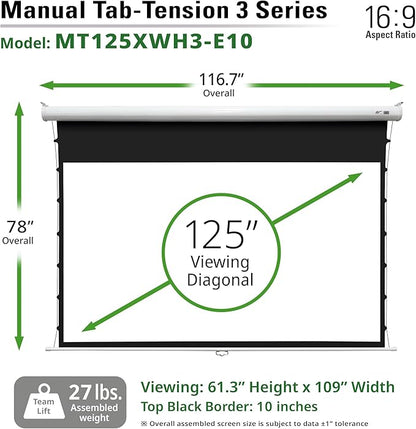 Elite Screens Manual Tab-Tension 3, 125-INCH - Image 7