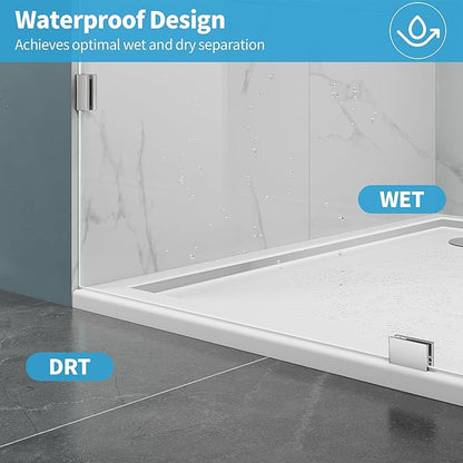 Shower Glass Panel, Frameless Walk in Shower Door - Image 5