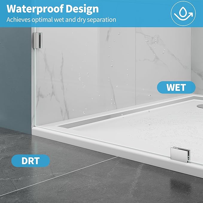 Shower Glass Panel, 28.5" W x 78.75" H Fixed Shower Screen Panel - Image 5
