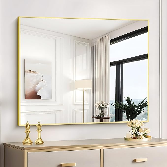 Gold Bathroom Mirror for Wall, 30x36 Inch Rectangle - Image 2