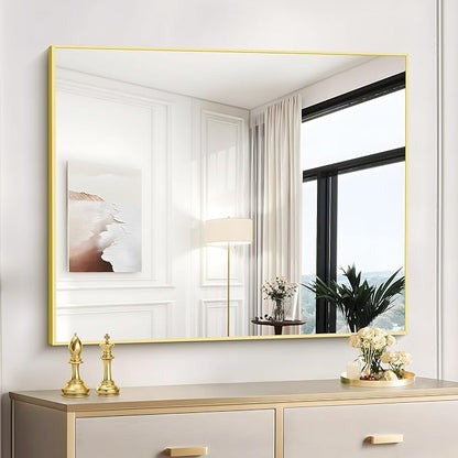 Gold Bathroom Mirror for Wall, 30x36 Inch Rectangle - Image 2