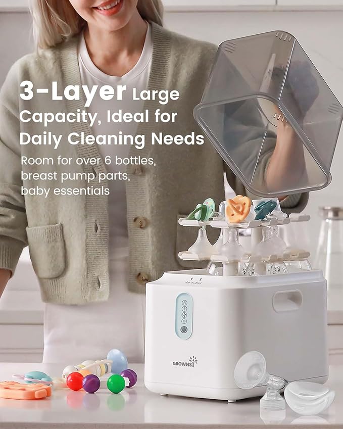 Grownsy 3 Layers Large Capacity Bottle Sterilizer and Dryer, 45% Faster - Image 5