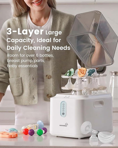 Grownsy 3 Layers Large Capacity Bottle Sterilizer and Dryer, 45% Faster - Image 5