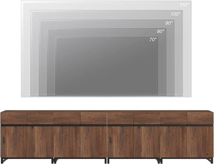 WAMPAT Modern TV Stand for TVs up to 120 inch, 4 in 1 Entertainment Center TV - Image 6