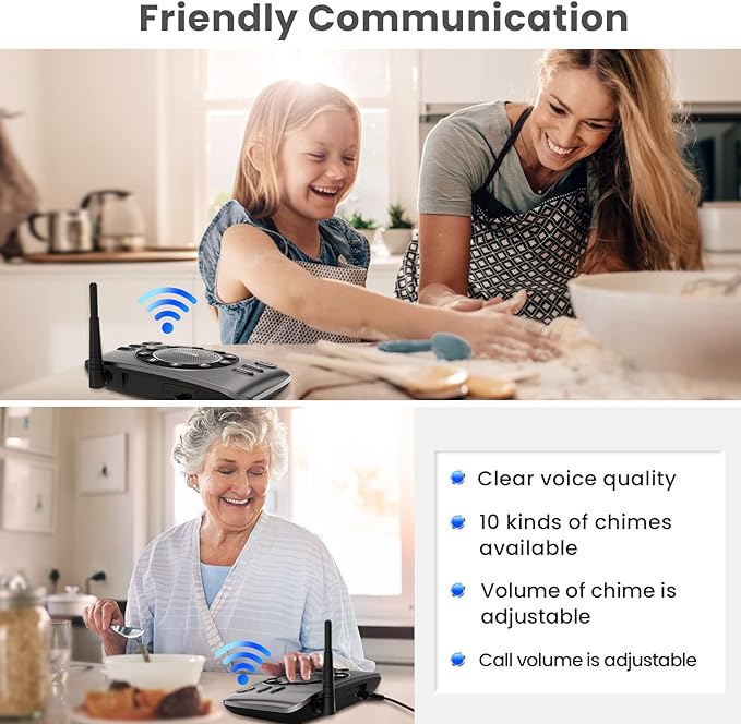 Hands-Free Intercoms Wireless for Home Business, Wuloo Upgrade Two Way Audio - Image 3
