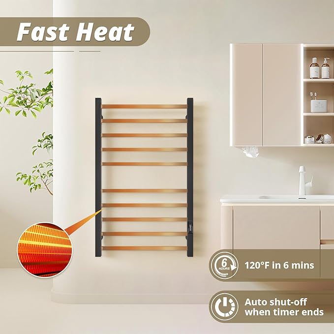 Towel Warmers for Bathroom, Heated Towel Rack Wall Mounted Large Racks - Image 4