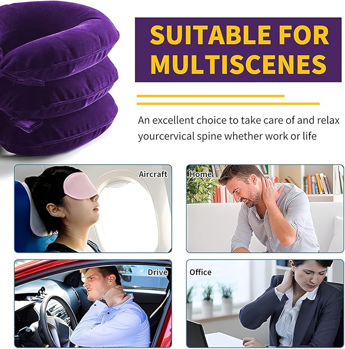 Cervical Traction Device for Neck Pain Relief, Adjustable Inflatable Neck - Image 4