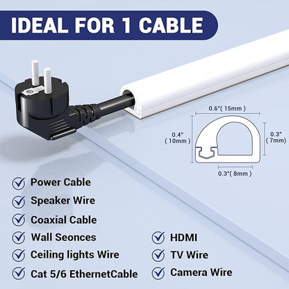 Cord Hider Wall, Wire Covers for Cords on Wall, Flexible Cable Concealer for - Image 2