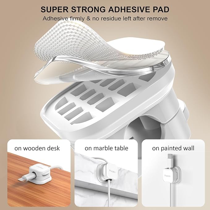 15 Pack Magnetic Cable Clip Organizer Cord Holder, Picozon Adhesive Cable - Image 5