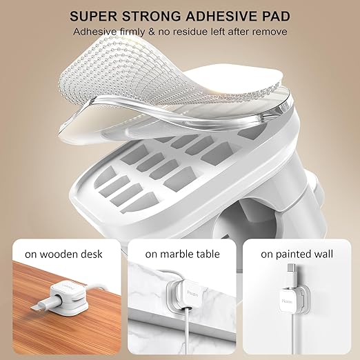 48 Pack Magnetic Cable Clip Organizer Cord Holder, Picozon Adhesive Cable - Image 6