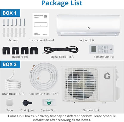 9000BTU Mini Split Air Conditioner& Heater, 20 SEER2 208-230V Wall-Mounted - Image 2