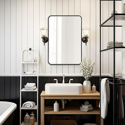 Fabuday Bathroom Mirrors Over Sink 2 Pack- 36x24 Inch Black Matte Framed - Image 5