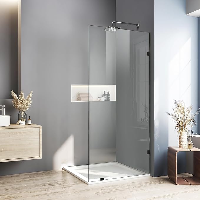 34" W x 78.75" H Shower Screen, Fixed Frameless Shower Glass Panel - Image 2