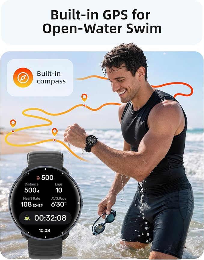 Parsonver Smart Watch for Swimming, 5ATM Waterproof Watch for Pool & Open Water - Image 3