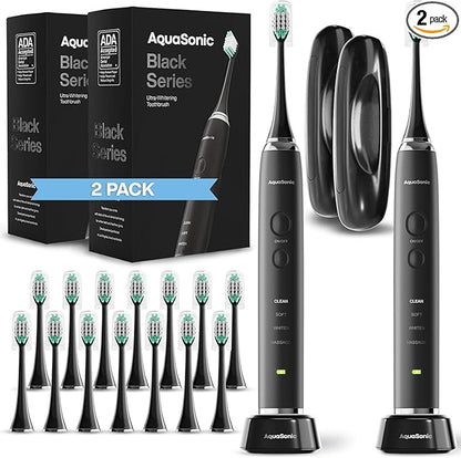 Aquasonic Black Series Ultra Whitening Toothbrush – ADA Accepted Electric by Aquasonic