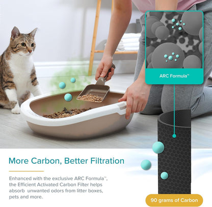 levoit air purifier for home pets, large room, front angle view