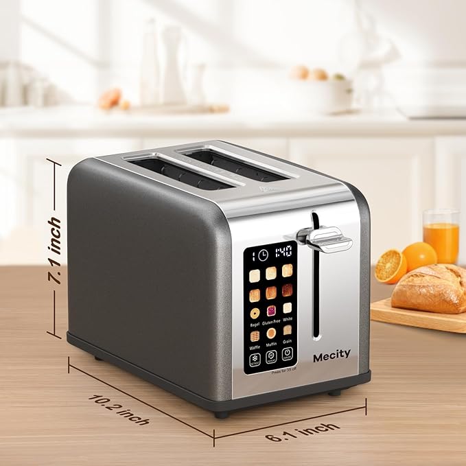 Mecity 2 Slice Touch Screen Toaster, 1.5" Wide Slot, Stainless Steel Smart - Image 8