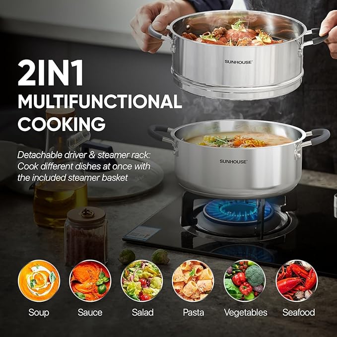 SUNHOUSE - 4.6 Quart Steamer Pots - Image 2